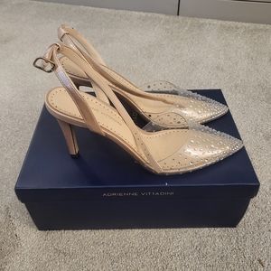 Clear Crystal and Rose Gold Pumps Adrienne Vittadini